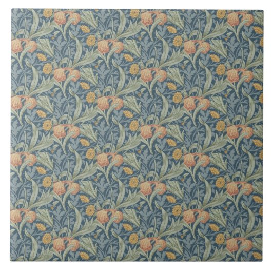 William Morris Decorative Art Iris Pattern Tegeltje (Voorkant)