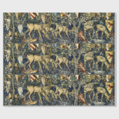 William Morris Deer and Shields in Verdant Realm Cadeaupapier (Vlak)