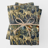 William Morris Deer and Shields in Verdant Realm Inpakpapier Vel (In situ)