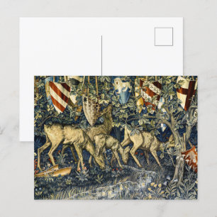 William Morris Deer en Shields in Verdant Realm Briefkaart