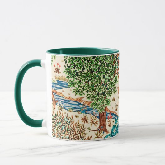 William Morris Deer van een Brook Beige en Green  Mok (Links)