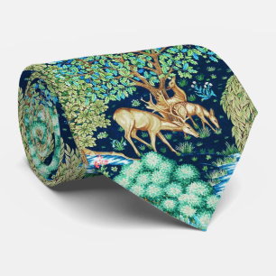 William Morris Deer van een Brook Indigo Blue Stropdas