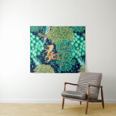 William Morris Deer van een Brook Indigo Tapestry Wandkleed (In Situ (horizontaal))