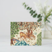 William Morris Deer van een Brook Tapestry Beige Briefkaart (Staand voorkant)