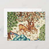 William Morris Deer van een Brook Tapestry Beige Briefkaart (Voorkant / Achterkant)