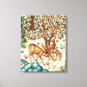William Morris Deer van een Brook Tapestry Beige Canvas Afdruk (Voorkant)