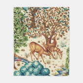 William Morris Deer van een Brook Tapestry Beige Fleece Deken (Voorkant)