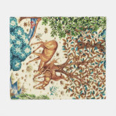 William Morris Deer van een Brook Tapestry Beige Fleece Deken (Voorkant (Horizontaal))