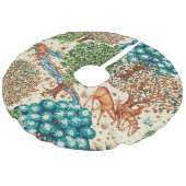 William Morris Deer van een Brook Tapestry Beige Imitatie Linnen Kerstboom Kleed (Gekanteld)