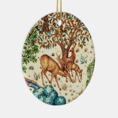 William Morris Deer van een Brook Tapestry Beige Keramisch Ornament (Rechts)