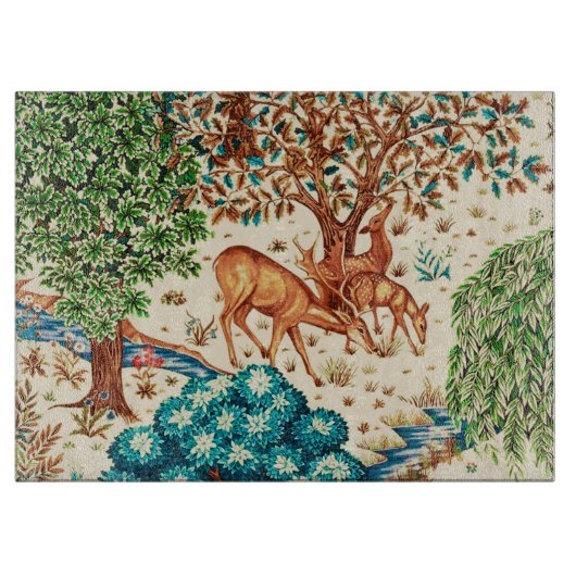 William Morris Deer van een Brook Tapestry Beige Snijplank (Voorkant)