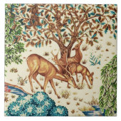 William Morris Deer van een Brook Tapestry Beige Tegeltje (Voorkant)