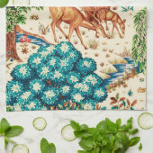 William Morris Deer van een Brook Tapestry Beige Theedoek (Gevouwen)