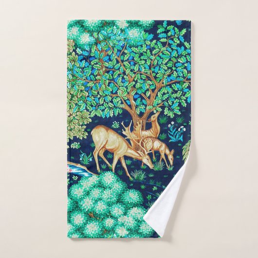 William Morris Deer van een Brook Tapestry Indigo Bad Handdoek (Handdoek)