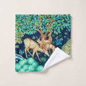 William Morris Deer van een Brook Tapestry Indigo Bad Handdoek (Wasdoekje)