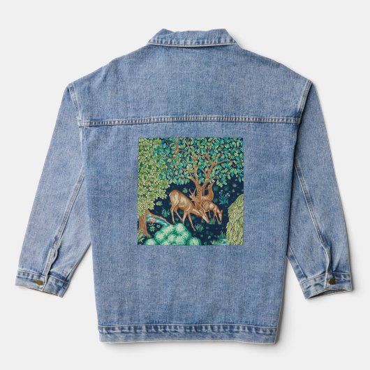 William Morris Deer van een Brook Tapestry Indigo Denim Jacket (Achterkant)