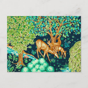 William Morris Deer van een Brook Tapestry Print Briefkaart