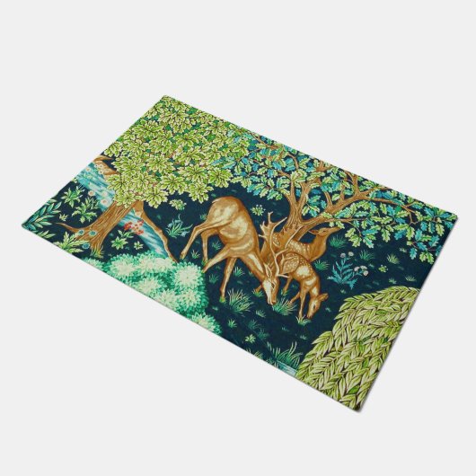 William Morris Deer van een Brook Tapestry Print Deurmat (Schuin)