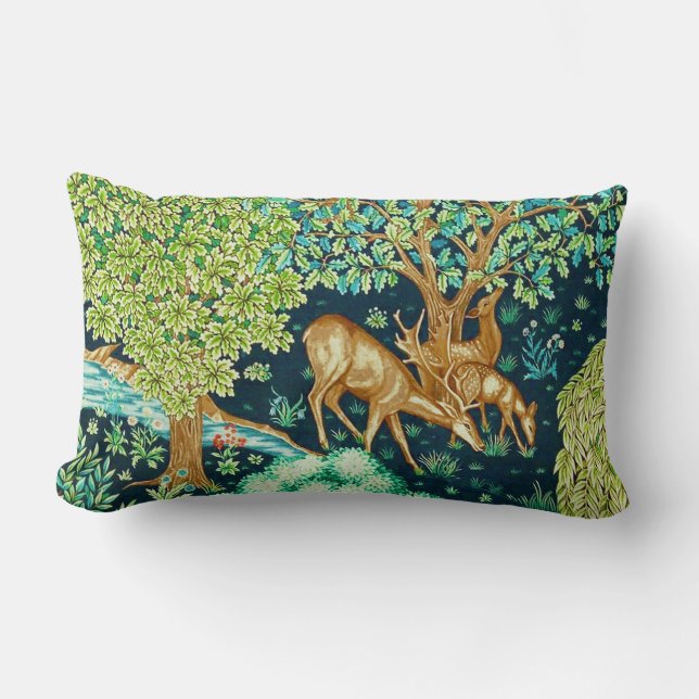 William Morris Deer van een Brook Tapestry Print Kussen (Voorkant)