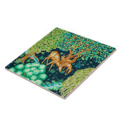 William Morris Deer van een Brook Tapestry Print Tegeltje (Zijkant)