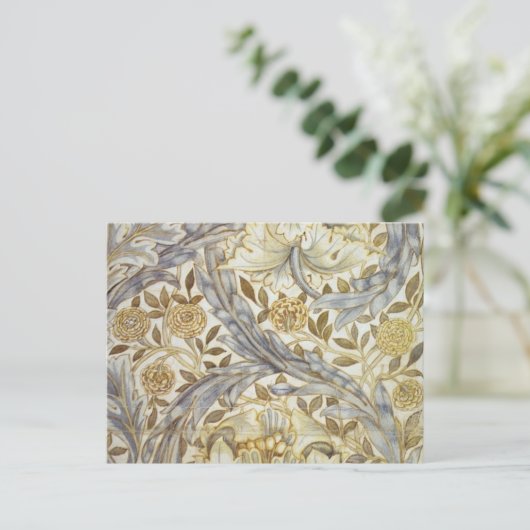 William Morris design, African Marigold Briefkaart (Staand voorkant)