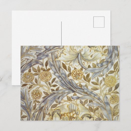 William Morris design, African Marigold Briefkaart (Voorkant / Achterkant)
