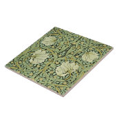 William Morris  design, Pimpernel in Green Tegeltje (Zijkant)