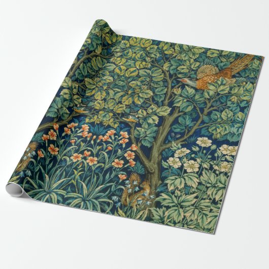 William Morris Design Stijl Cadeaupapier (Uitgerold)
