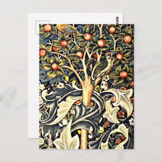 William Morris design, Woodpecker Briefkaart (Voorkant / Achterkant)