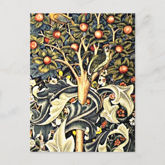 William Morris design, Woodpecker Briefkaart (Voorkant)