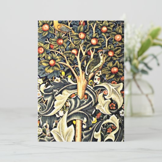 William Morris design, Woodpecker Kaart (Staand voorkant)