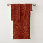 William Morris: Dieprode Acanthus badhanddoekset Bad Handdoek (Insitu)
