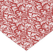 William Morris Distel Damast, Donkerrood & Wit Korte Tafelloper (Hoek)
