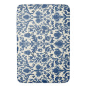 William Morris Distel damast Kobaltblauw & Wit Badmat (Voorkant Verticaal)