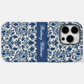 William Morris Distel damast Kobaltblauw & Wit Case-Mate iPhone Case (Achterkant (horizontaal))