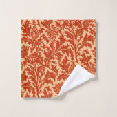 William Morris Distel Damast, Mandarin Oranje Bad Handdoek (Wasdoekje)