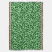 William Morris Distel Damast, Smaragdgroen Deken (Voorkant Verticaal)