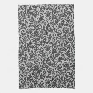 William Morris Distel Damast, Zilver Grijs Theedoek