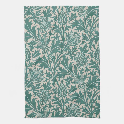 William Morris Distel Sagegroen Patroon Theedoek (Verticaal)