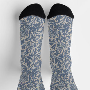 William Morris Distel Salie Blauw Patroon Sokken