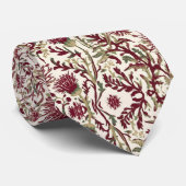 William Morris Distelbloem dieprood bordeauxkleuri Stropdas (Opgerold)