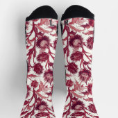 William Morris Distelbloem dieprood bordeauxrood Sokken (Top)