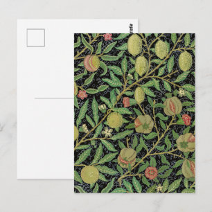 William Morris Donkere Granaatappel Fruit Patroon Briefkaart