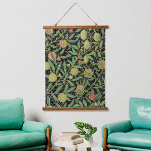 William Morris Donkere Granaatappel Fruit Patroon Hangend Wandkleed