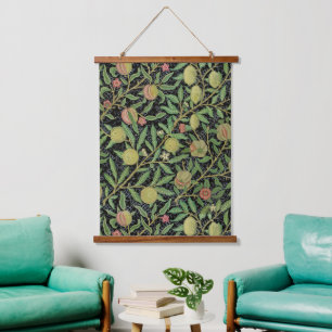 William Morris Donkere Granaatappel Fruit Patroon Hangend Wandkleed