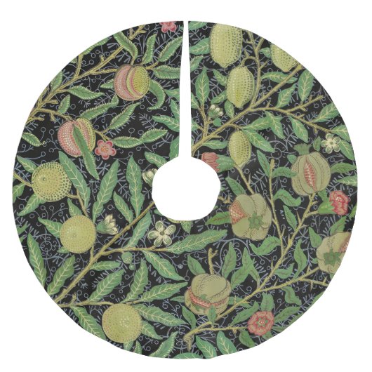 William Morris Donkere Granaatappel Fruit Patroon Kerstboom Rok (Voorkant)