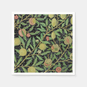 William Morris Donkere Granaatappel Fruit Patroon Servet