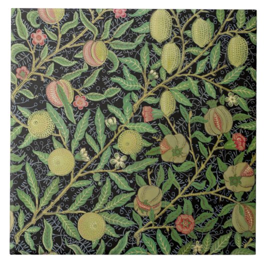 William Morris Donkere Granaatappel Fruit Patroon Tegeltje (Voorkant)