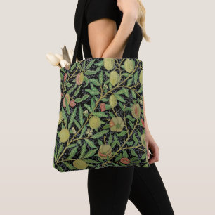 William Morris Donkere Granaatappel Fruit Patroon Tote Bag