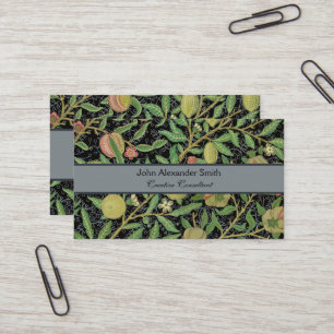 William Morris Donkere Granaatappel Fruit Patroon Visitekaartje